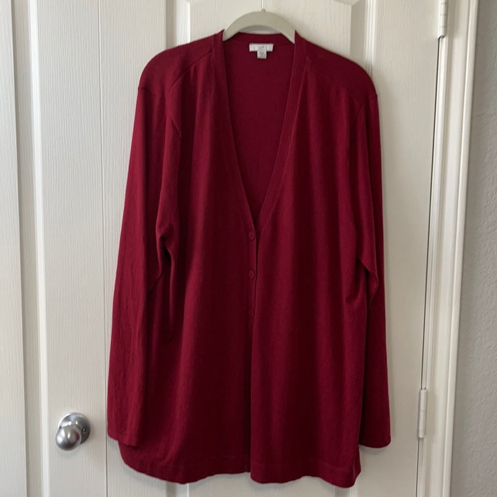 J Jill maroon cardigan